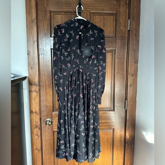 MAC DUGGAL Long Sleeve Keyhole Fit And Flare Midi Dress - Picture 4 of 7